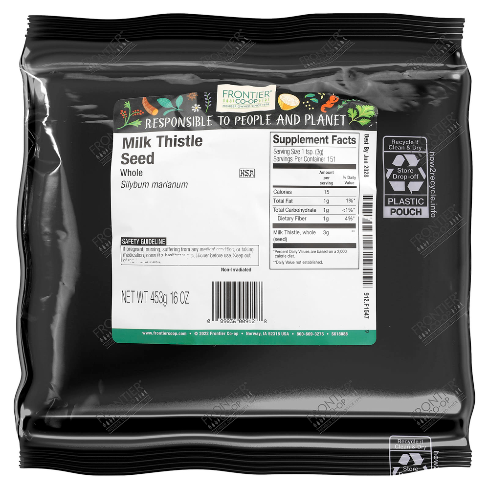 Frontier Co-op, семена расторопши, цельные, 453 г (16 унций)