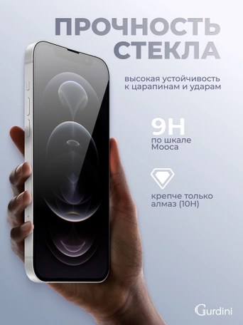 Стекло противоударное iPhone 12/12 Pro 6.1" Full Screen 2.5D (20D) черное