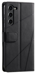 Дизайнерский чехол-книжка из кожи для SAMSUNG GALAXY S23 PLUS с отделом для наличных, 3 слотами для карт и подставкой