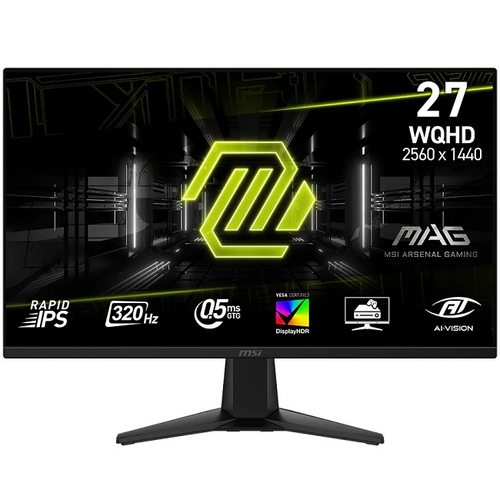 Монитор MSI TFT 27" MAG 275QF X32, 2560x1440, IPS, 320 Гц, 0.5 мс, 400 cd/m2, 100M:1, 178°, HDMI, DP (9S6-3CE81M-003)