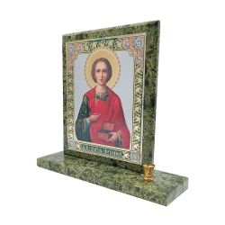 Икона из натурального камня с ликом Целителя Пантелеймона