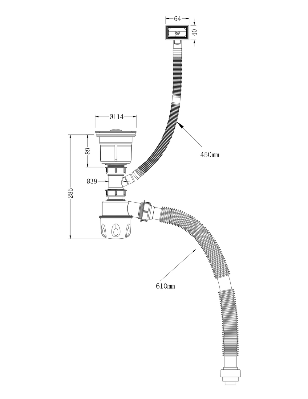 Кухонная мойка D&K нержавеющая сталь графит (DKS604506)