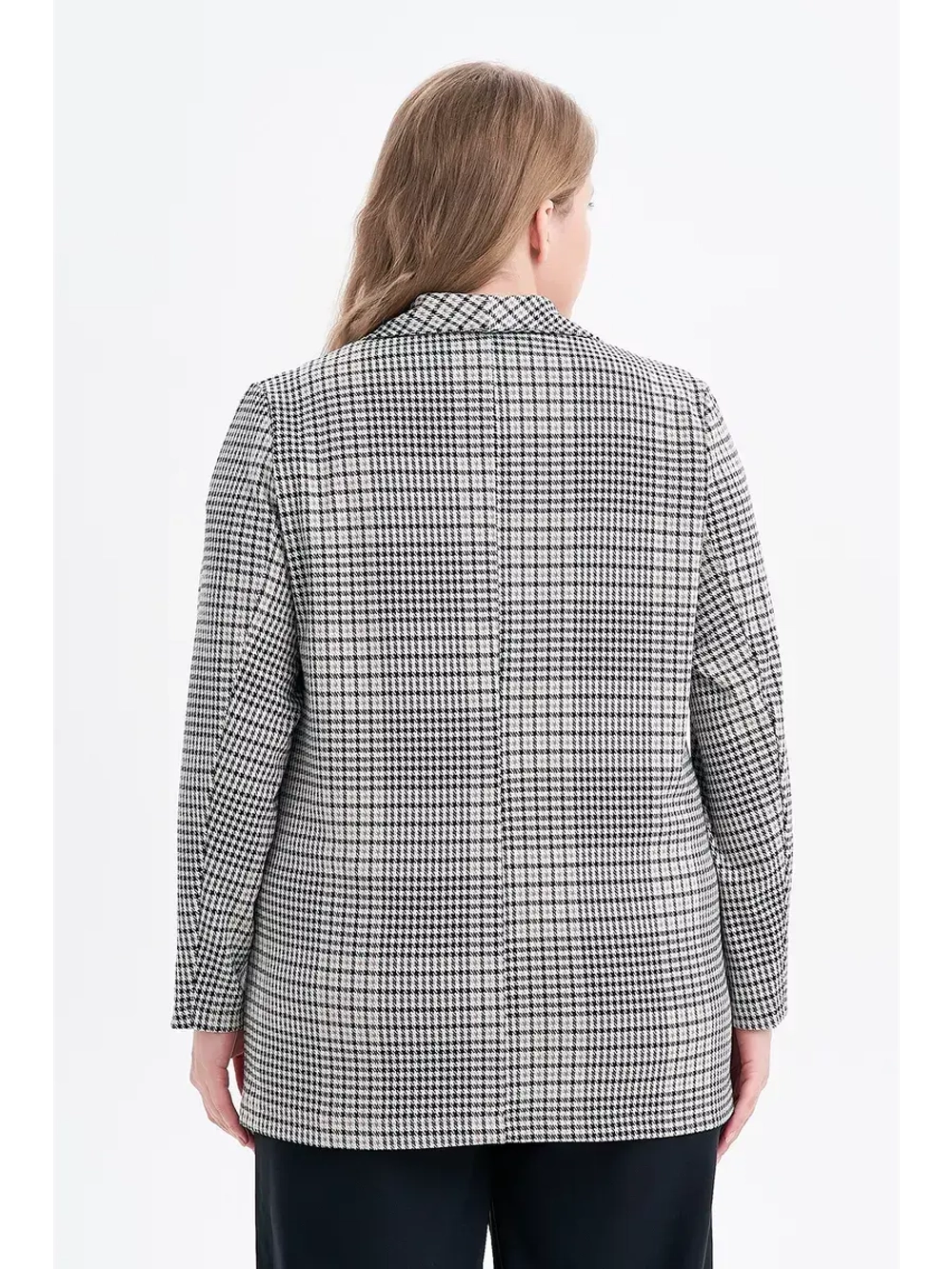 Жакет трикотажный в клетку стиль old money без подклада