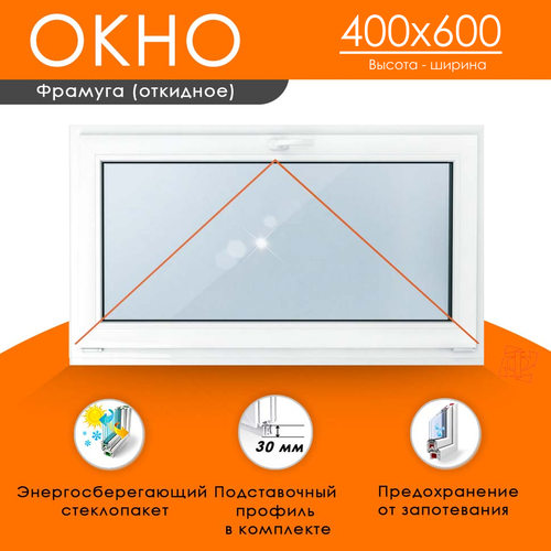Пластиковое окно 400 х 600 фрамуга (форточка) ТермА Эко