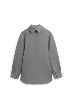 Massimo Dutti Объёмная блуза из смеси шерсти и шёлка - Limited Edition, серый