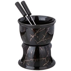 НАБОР ДЛЯ ФОНДЮ КОЛЛЕКЦИЯ "ЗОЛОТОЙ МРАМОР" 270 МЛ 10,2*10,2*12СМ