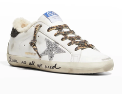 Кеды Golden Goose Superstar Leather Glitter Low-Top Sneakers Black
