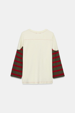 ФУТБОЛКА С КОНТРАСТНЫМИ РУКАВАМИ В ПОЛОСКУ — ZARA