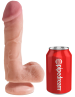 Реалистичный фаллос на присоске 7,5''Dual Density Cock with Balls (Цвет: телесный)