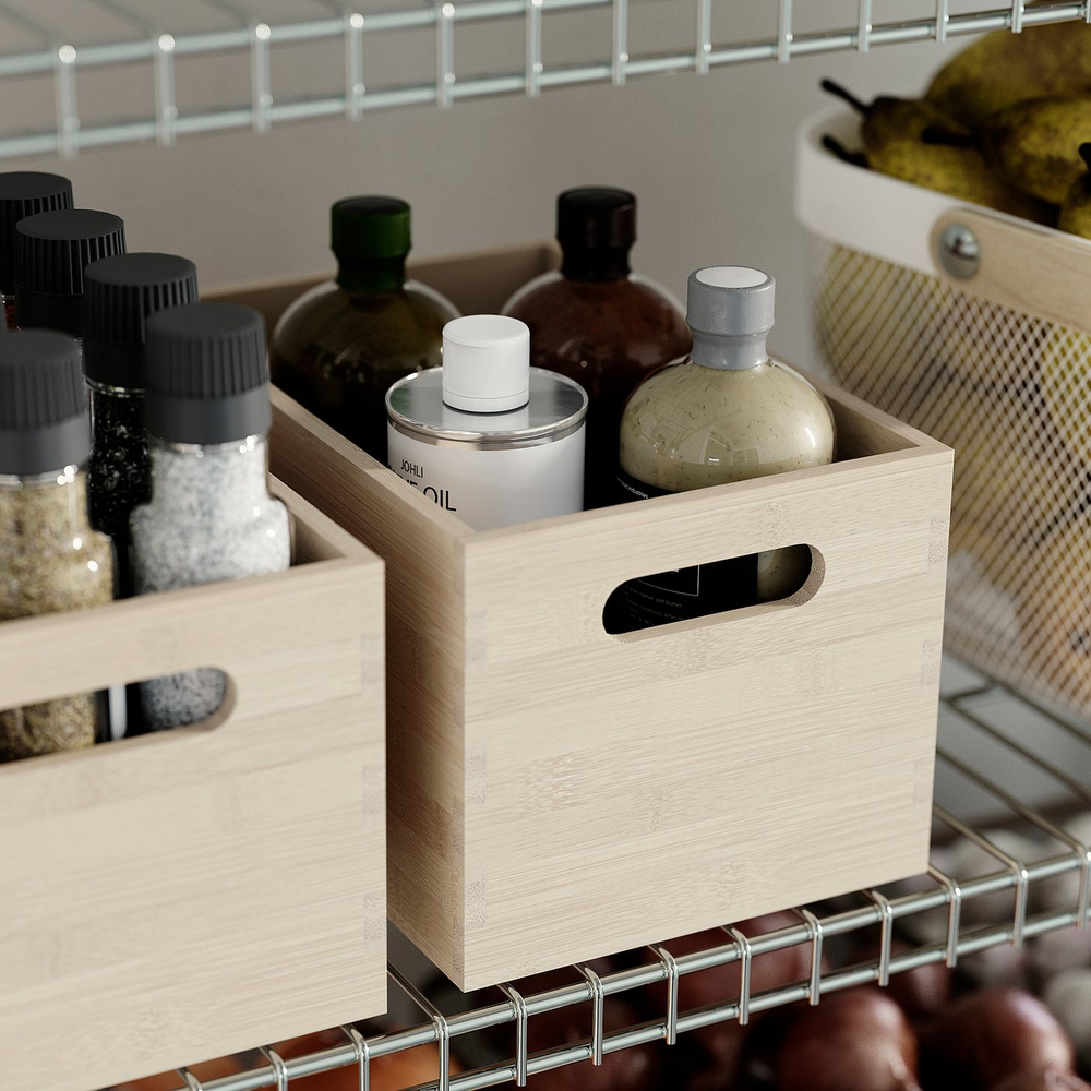 IKEA UPPDATERA  (ИКЕА УППДАТЕРА)  -  Контейнер - светлый бамбук 16х24х15 см