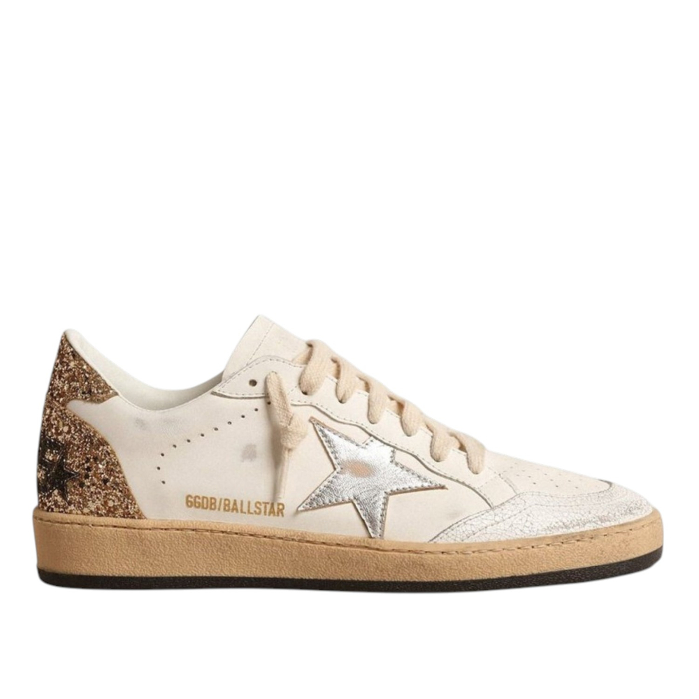 Кеды Golden Goose Ball Star with Metallic leather star and Glitter heel tab