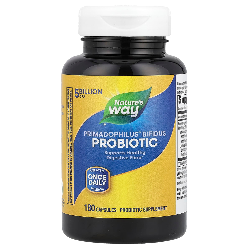 Nature's Way, Primadophilus®, бифидобактерии, пробиотик, 5 млрд КОЕ, 180 капсул