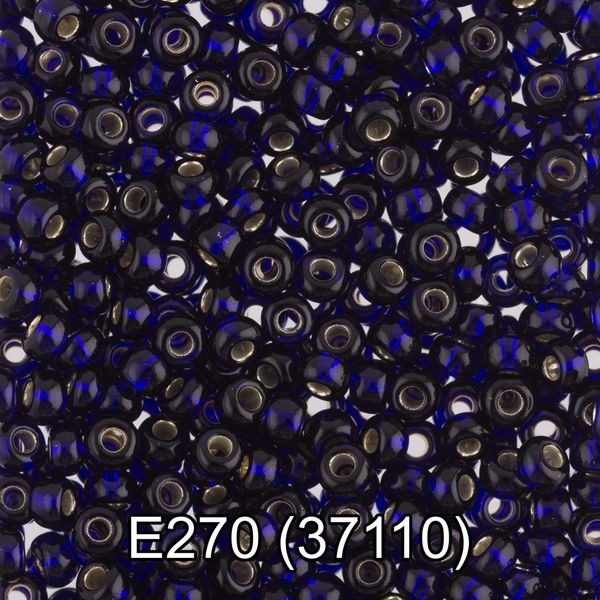 Бисер Gamma 10/0 (2.3 мм), 50 г, E270 т. васильковый, 37110, круглый 5