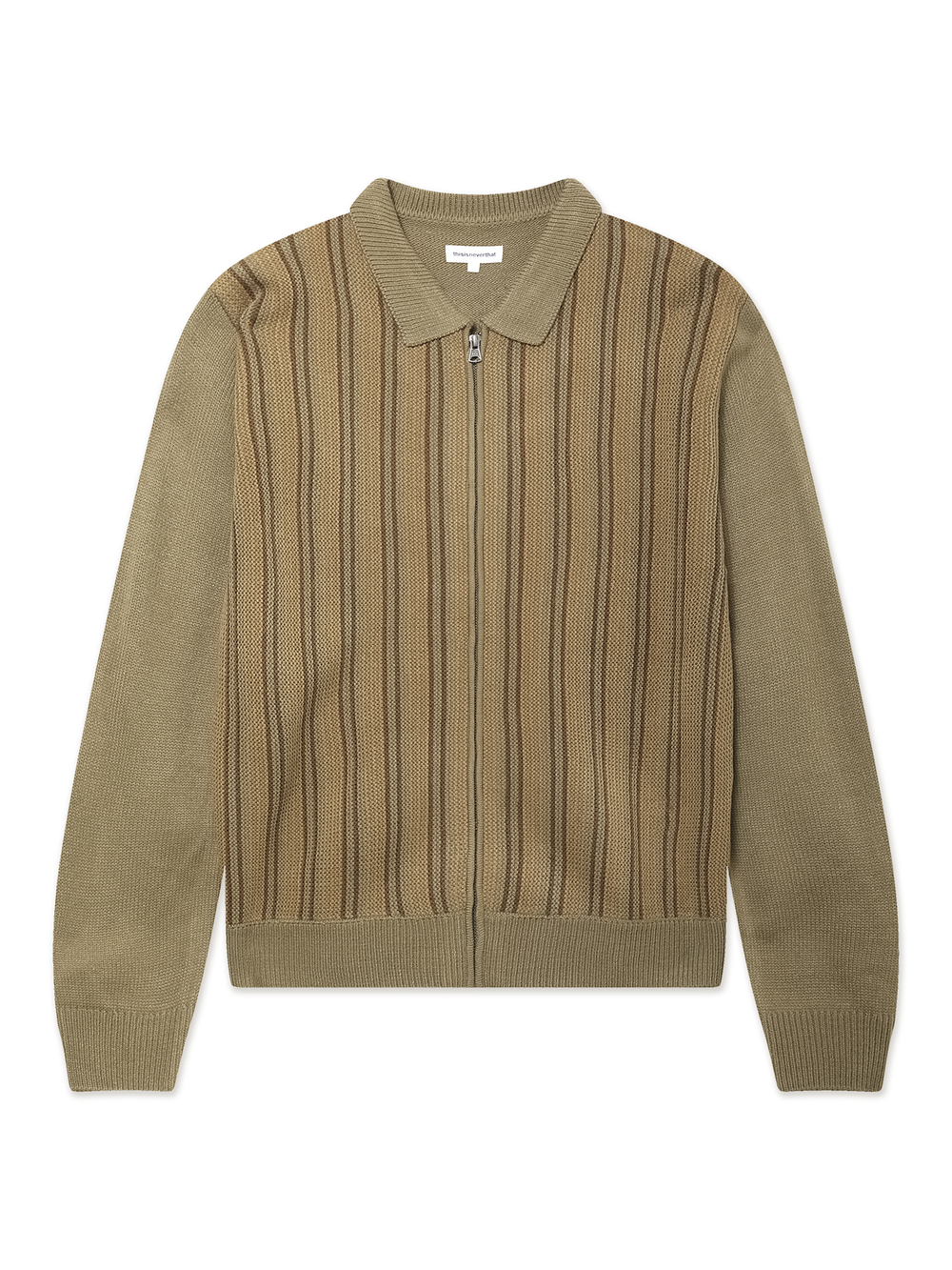 Кардиган Вязаный На Молнии Striped Knit Zip Cardigan