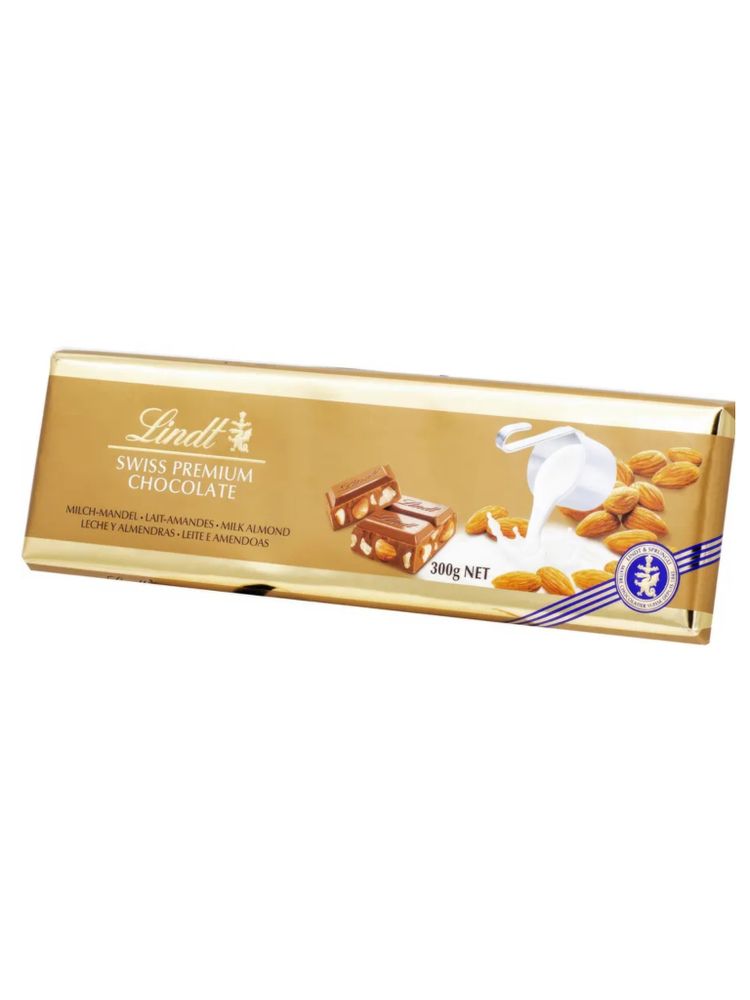Молочный шоколад Lindt с миндалем 300 г