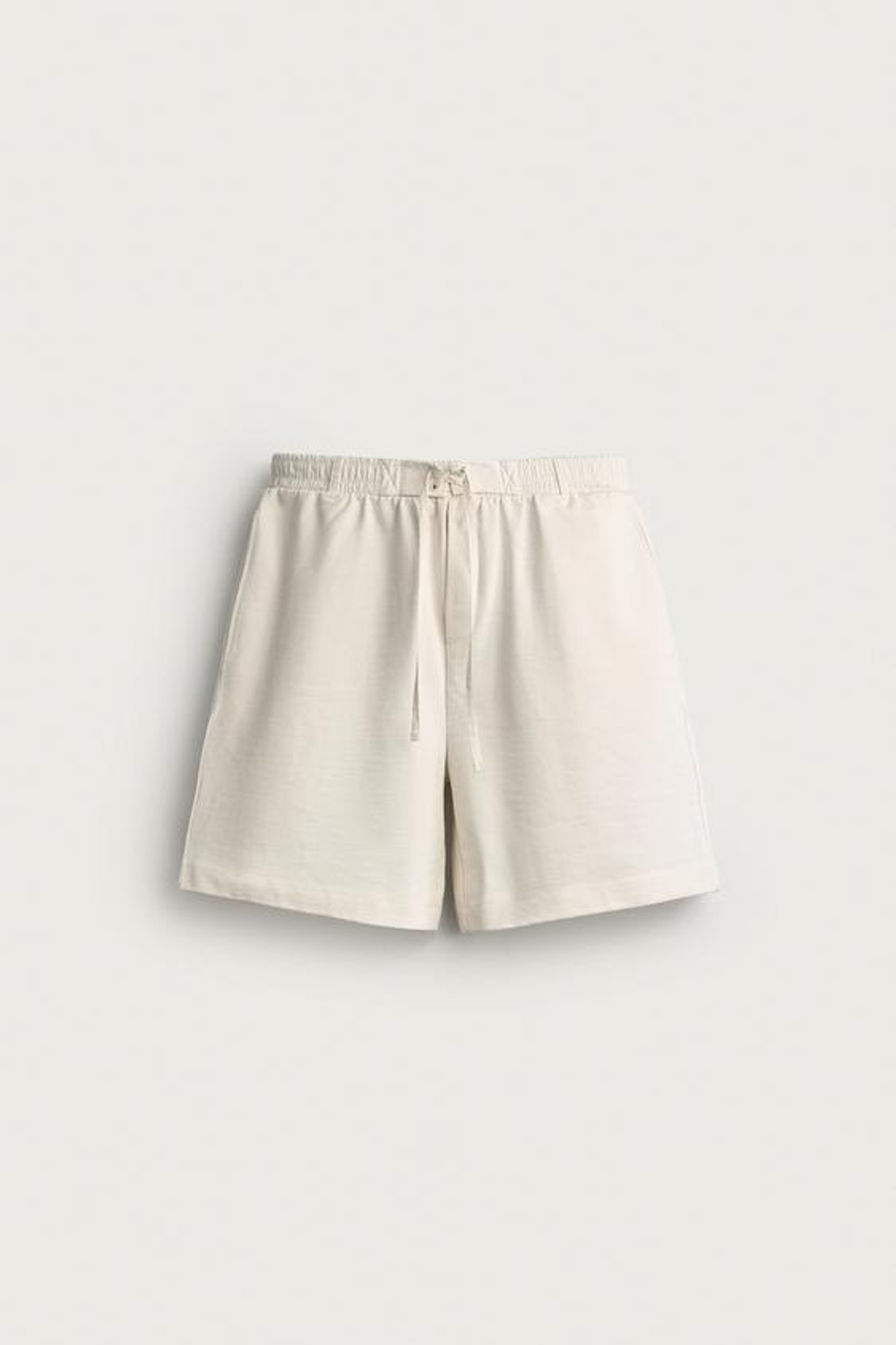 ZARA ШОРТЫ-ДЖОГГЕРЫ С КОМБИНИРОВАННЫМ ПОЯСОМ, БЕЛЫЙ