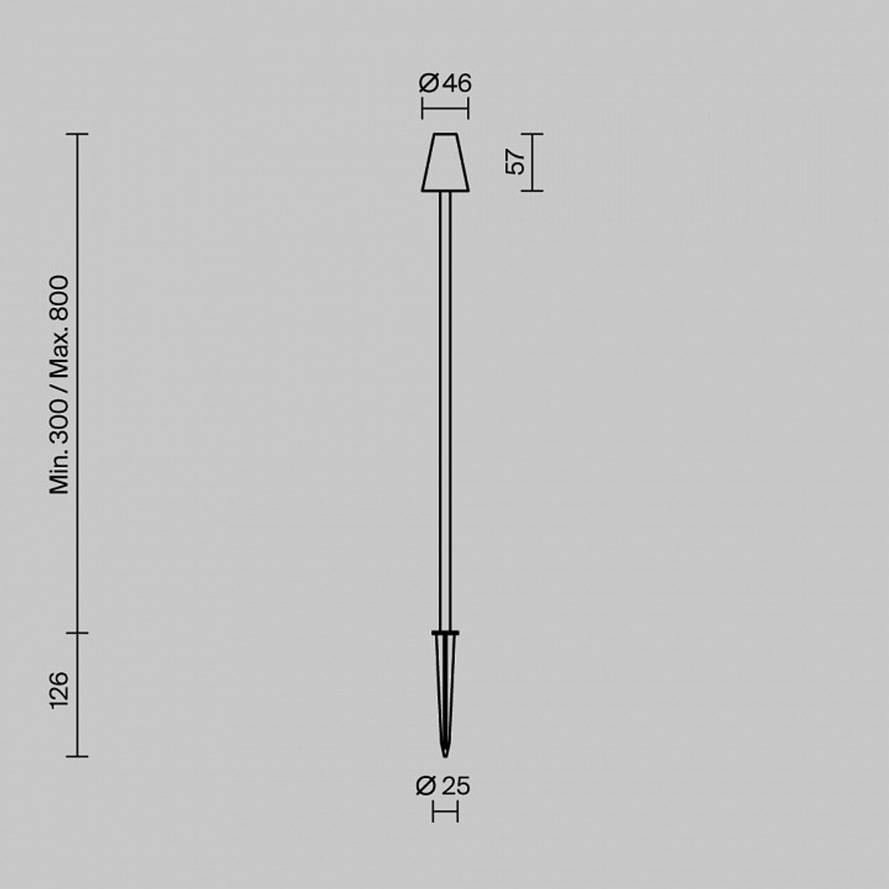 Наземный низкий светильник Maytoni Outdoor Тростник O504FL-L1B3K1
