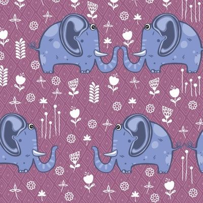 Beautiful seamless pattern enamored elephants. animal illustration