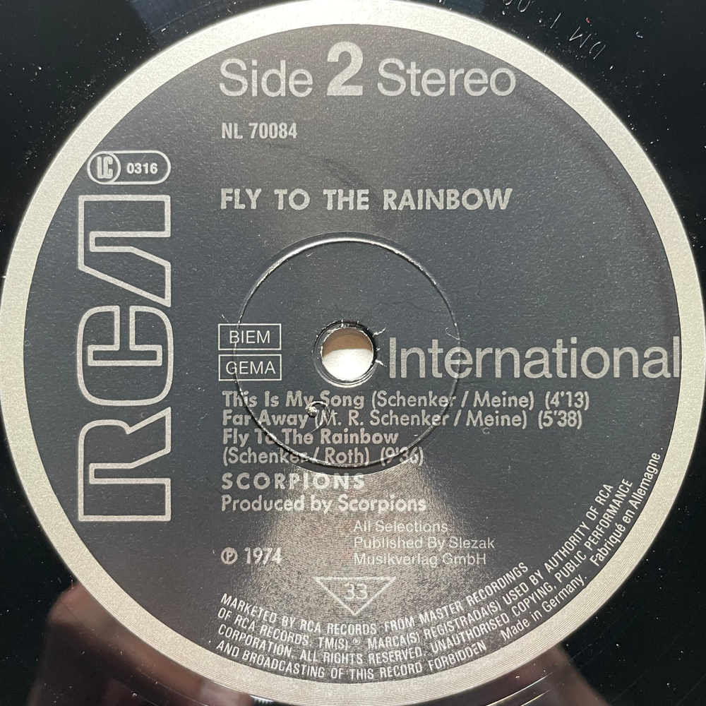 Scorpions ‎– Fly To The Rainbow (Германия 1985г.)