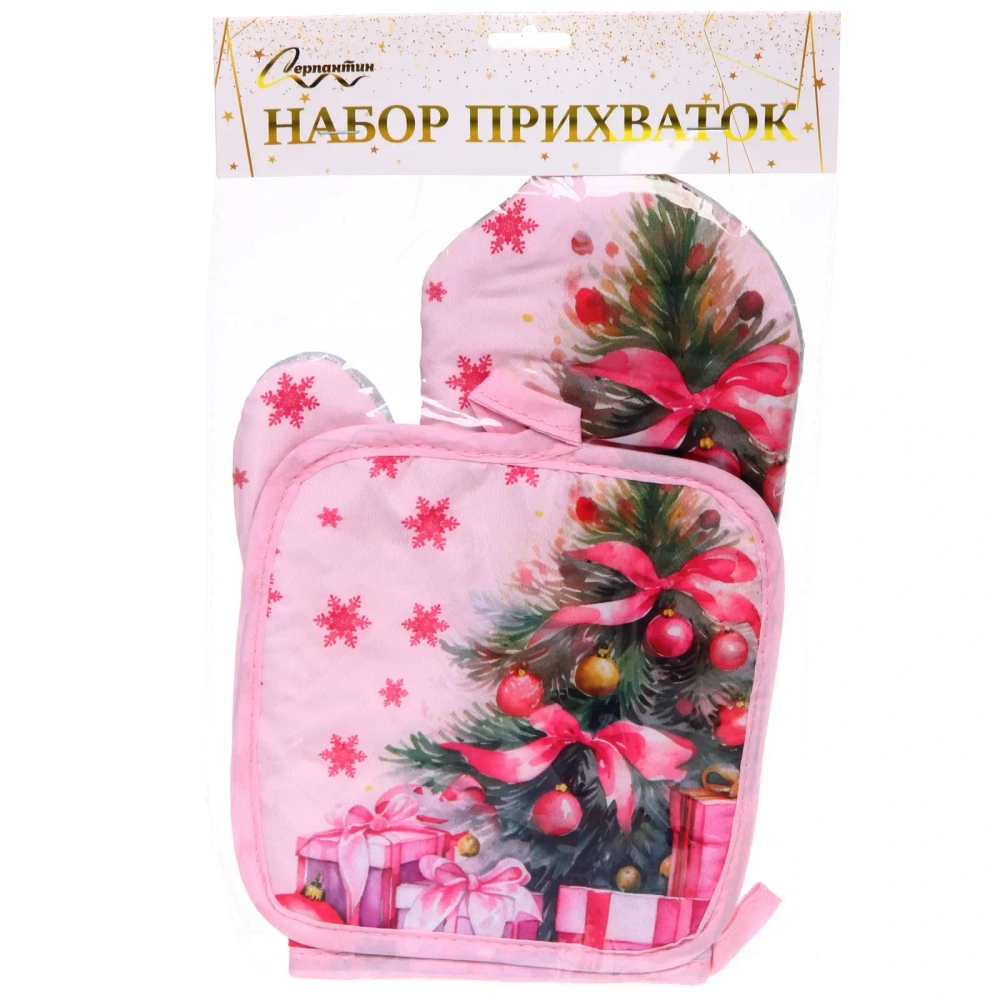 Прихватка в наборе с прихваткой-варежкой «Fairytale - Ёлочка» 26*17 см, 17*17 см