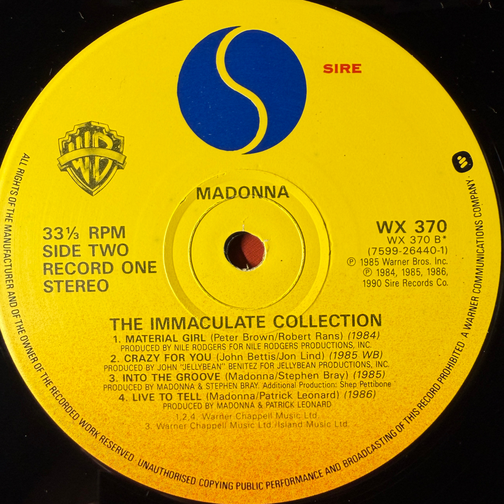Madonna ‎– The Immaculate Collection 2LP (Англия 1990г.)