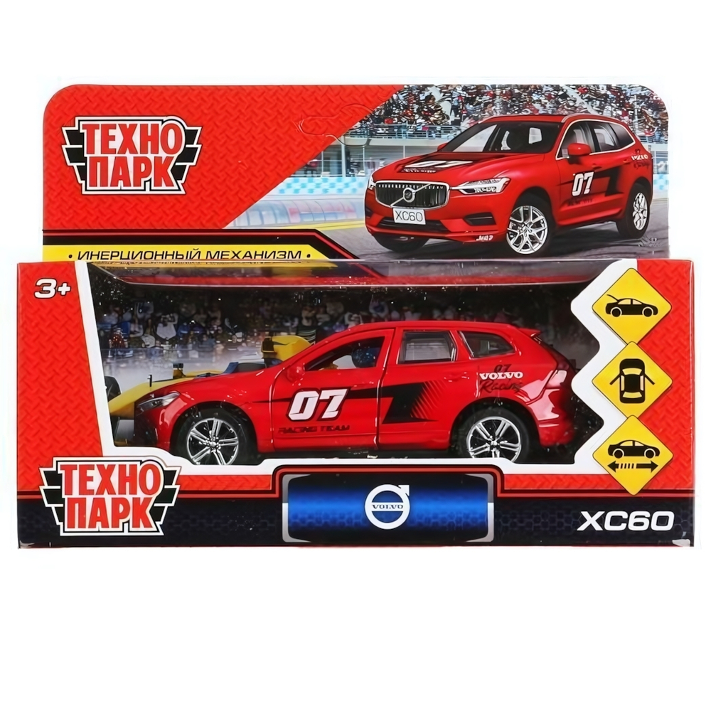 Модель ин. мет. "Volvo XC60 R-Design спорт" 12см, красный в коробка XC60-12SRT-RD (Технопарк)