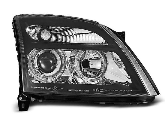 Передние фары Opel Vectra C angel eyes black