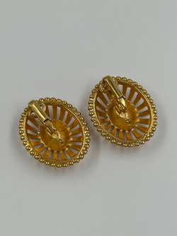 Клипсы с чёрными кристаллами Swarovski