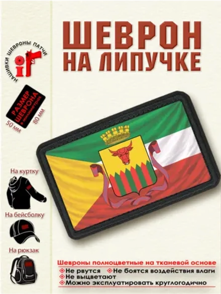 Шеврон на липучке "Флаг и герб Читы" dtf