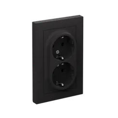 Розетка с заземлением и защитными шторками Systeme Electric AtlasDesign Карбон ATN001026