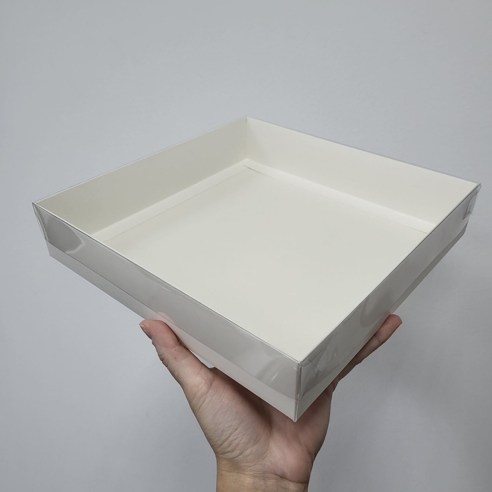 Коробка для клубники в шоколаде 25*25*5 см (двойные стенки и прозрачная крышка)
