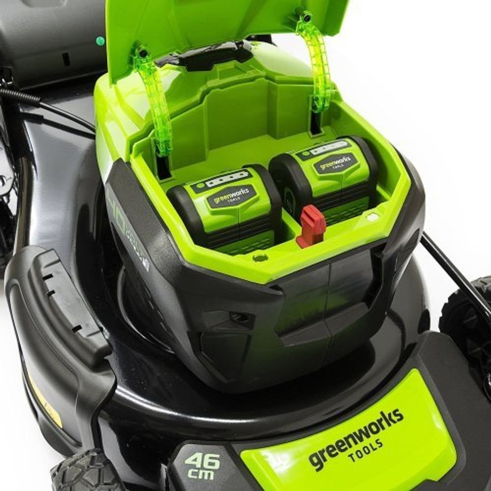 Аккумуляторная газонокосилка Greenworks GD40LM46SPK5, 40v, 46см, АКБ 5 А·ч и ЗУ