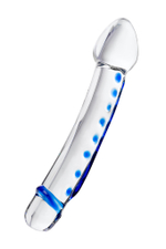 Фаллоимитатор Sexus Glass стеклянный ребристый 20 см