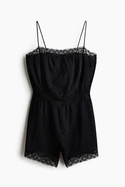 Пижамный комбинезон с кружевом - H&M