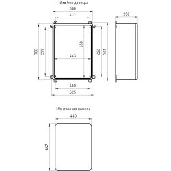 Корпус пластиковый ЭРА ЩМП-П (700х500х250) IP65 УХЛ1 прозрачная дверь серый | Корпуса пластиковые с монтажной панелью