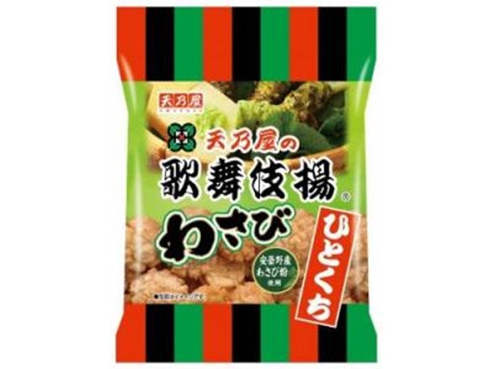 Снек рисовый Кабуки со вкусом васаби, Amanoya, пакет 49 гр