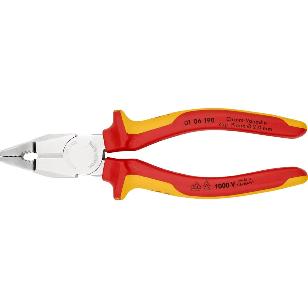 Плоскогубцы комбинированные хромированные 190 мм Knipex 01 06 190