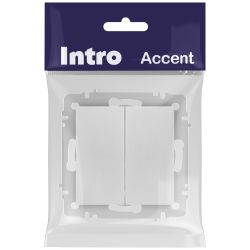 Выключатель Intro Accent 6-104-03 двойной, 10А-250В, IP20, СУ, AL/CU, алюминий | Intro