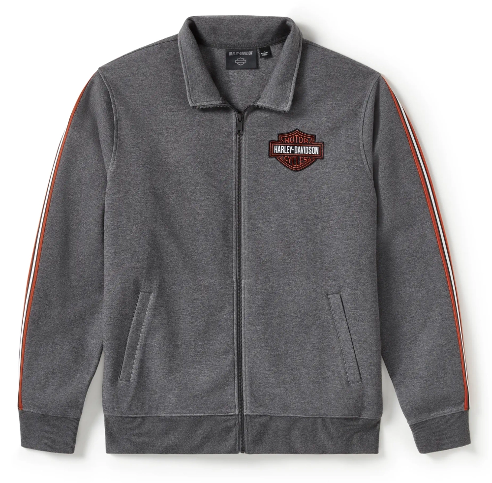 Кофта Track Jacket Essential Fleece Zip Dark Heather Grey Harley-Davidson