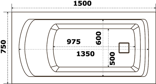 Акриловая ванна Bas Аякс 150х75 с каркасом В 00128