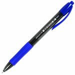 Ручка шариковая автоматическая с грипом BRAUBERG OFFICE STYLE, 1шт, СИНЯЯ, игольчатый наконечник 0,7мм, линия 0,35мм, тонированный корпус, 144210