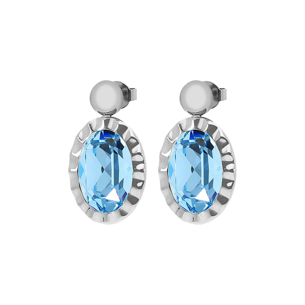 Серьги Qudo TIVOLA UNICA big (S/P) Aquamarine 2,65 cm 332027