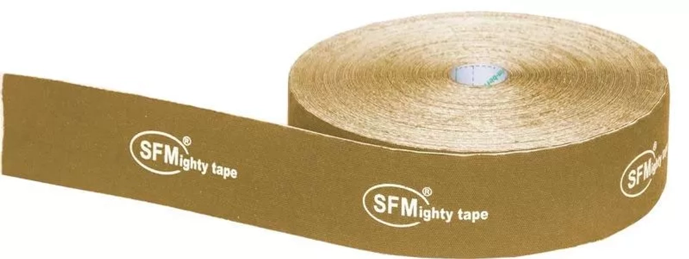 Лента кинезиологическая SFM Plaster на хлопковой основе 5х3200 см в диспенсере с логотипом бежевый