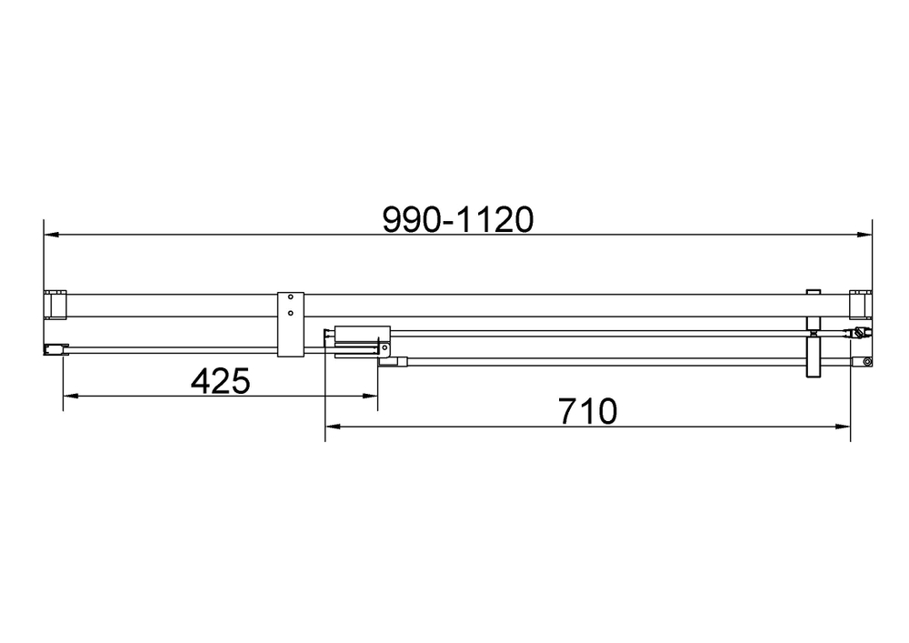 Душевая дверь Vincea Экстенза (Extenza) VDP-4EX1011CLG, 1000/1100, брашированное золото, стекло прозрачное