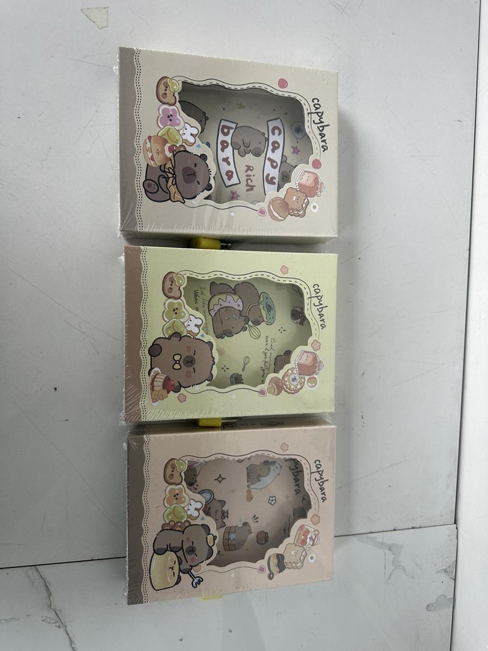Блокнот "Капибара" в коробке с замком с вырубкой,11,5*14,5 см,48 л.