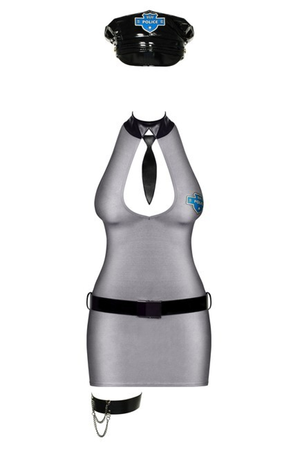 Игровой костюм "Police Dress" SM (42-44) (Цвет: черный, серый)