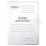 Папка с завязками ДЕЛО inФОРМАТ А4 белый немелов. картон 280 г/м2