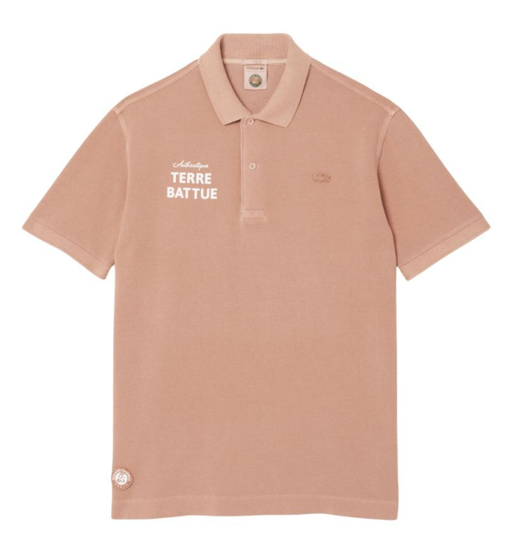 Мужское теннисное поло Lacoste Roland-Garros Edition Clay Court - Коричневый