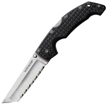 Складной нож Cold Steel 29ATS Voyager Large Tanto Serrated Edge c клинком из стали AUS-10A, рукоять Grivory (Griv-Ex)