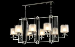 Подвесная люстра Nicolas NICOLAS SP8 L1000 NICKEL/WHITE Crystal Lux